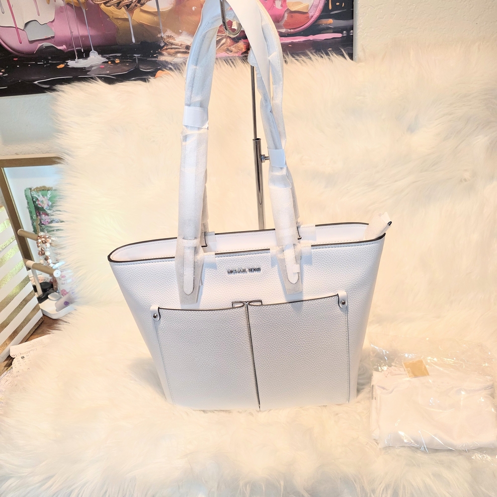 Michael Kors Medium Jet Set Travel Tote Bag Double Exterior Pockets Retail $498
